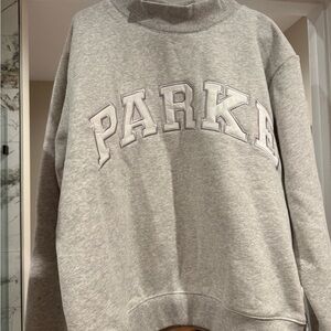 Parke Women's Gray Mock Neck Sweatshirt